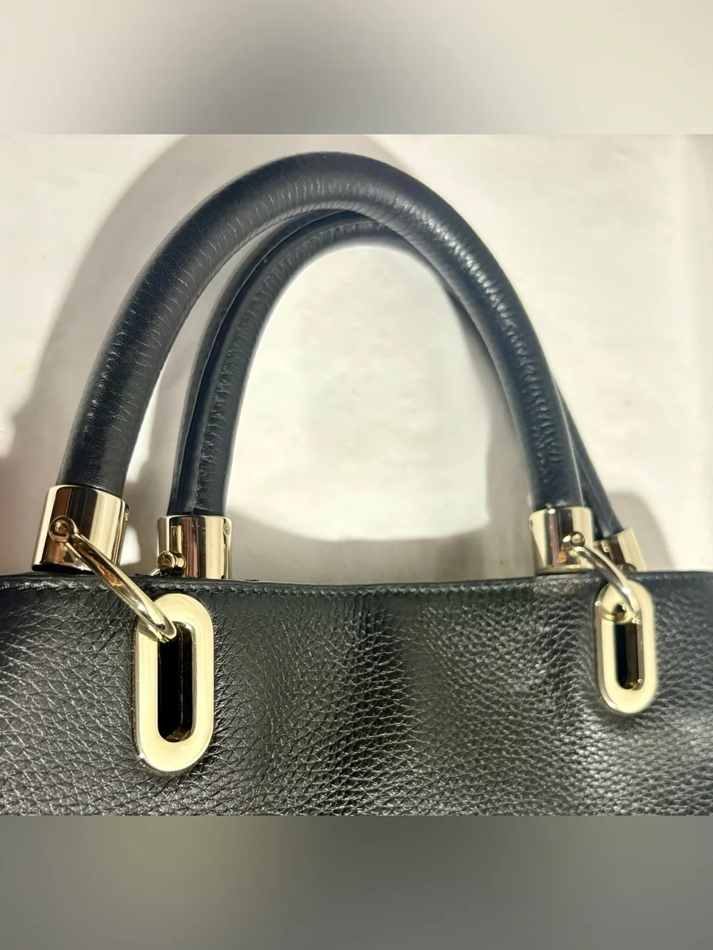 Vince Camuto Elva black pebbled calfskin leather satchel